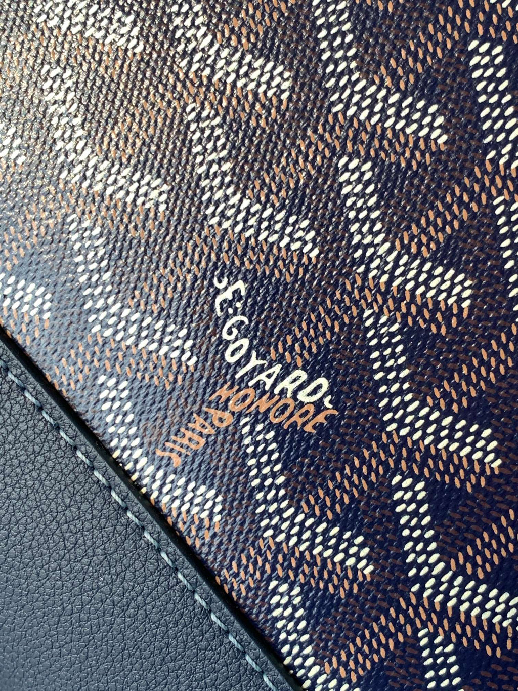 Goyard Cisalpin Document Case 39 in Navy Blue Goyardine Canvas and Calfskin Bag