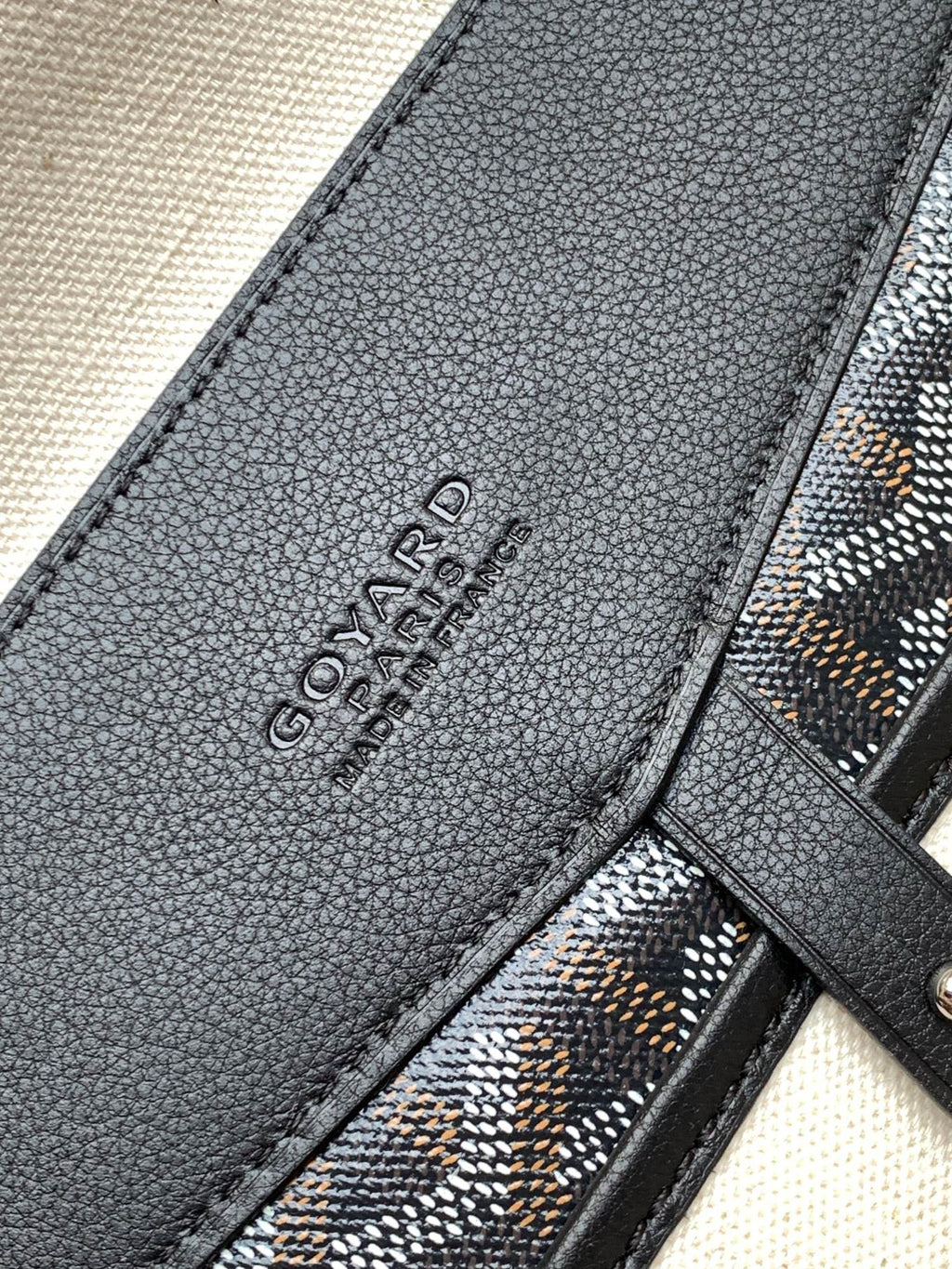 Goyard Cisalpin Document Case 39 in Black Goyardine Canvas and Calfskin Bag