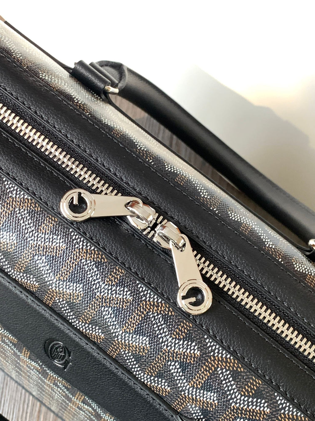 Goyard Cisalpin Document Case 39 in Black Goyardine Canvas and Calfskin Bag