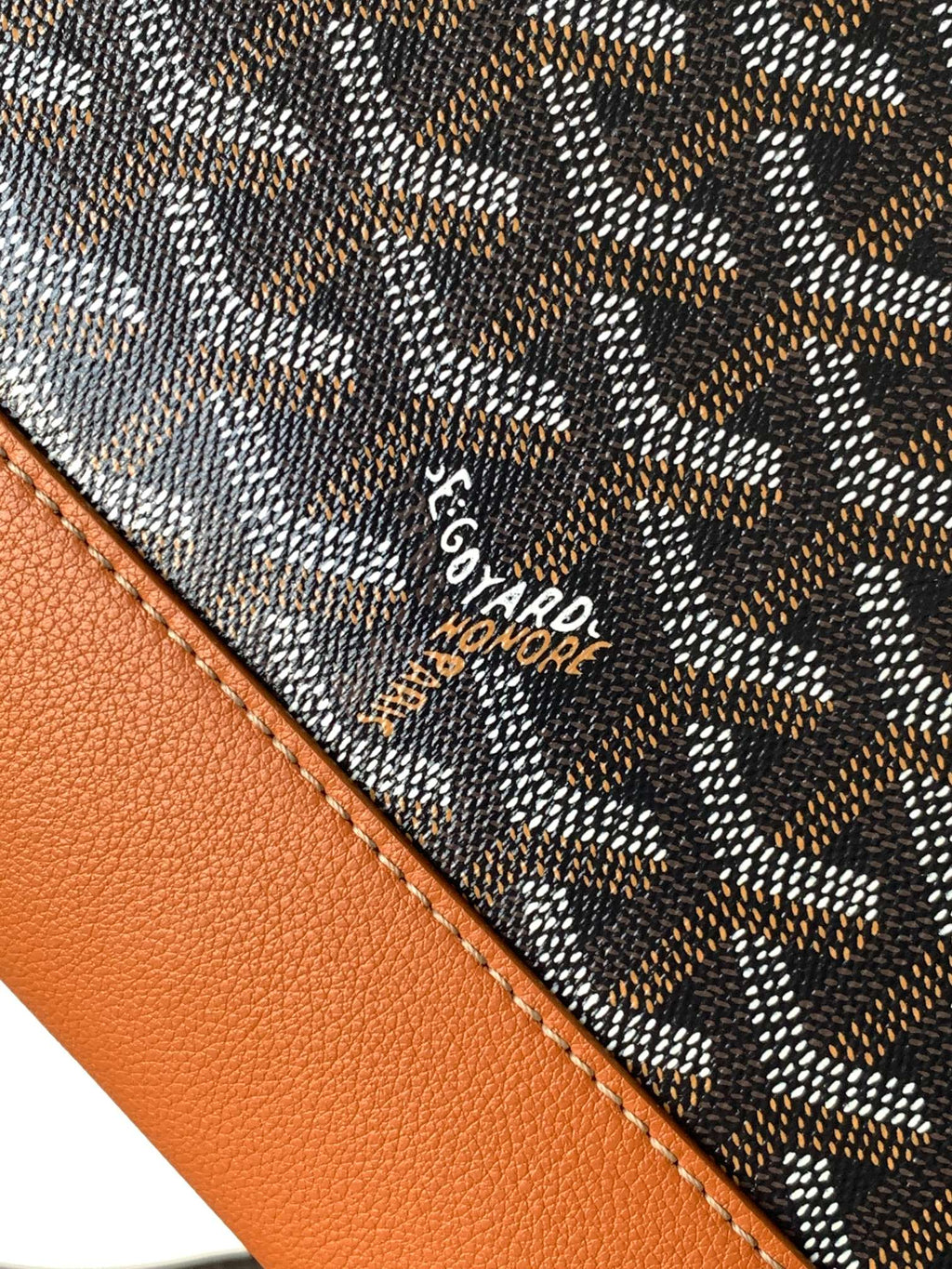 Goyard Cisalpin Document Case 39 in Black Goyardine Canvas and Tan Calfskin Bag