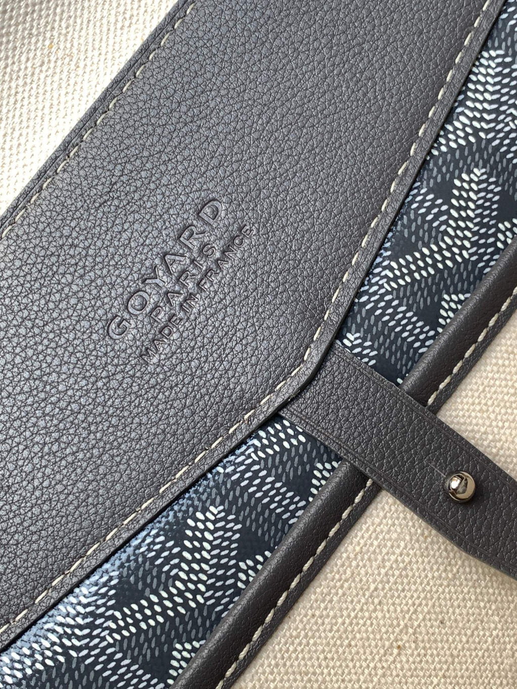 Goyard Cisalpin Document Case 39 in Gray Goyardine Canvas and Calfskin Bag