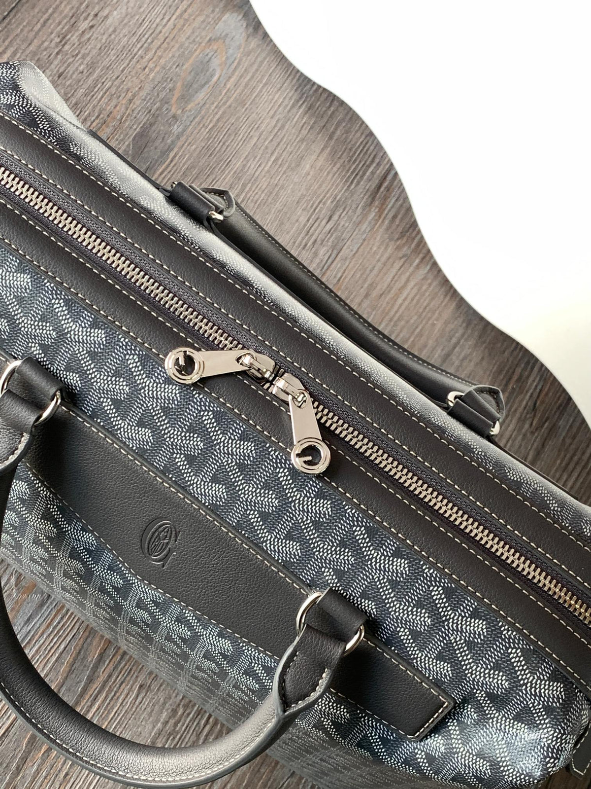 Goyard Cisalpin Document Case 39 in Gray Goyardine Canvas and Calfskin Bag
