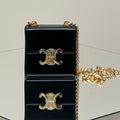 Celine Box Triomphe 10 Black Shiny Calfskin Bag