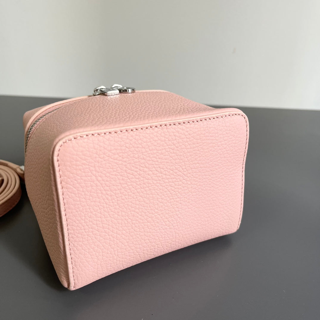 Loro Piana Extra Pocket L12 in Pink Pastel Calfskin with Silver Hardware Bag