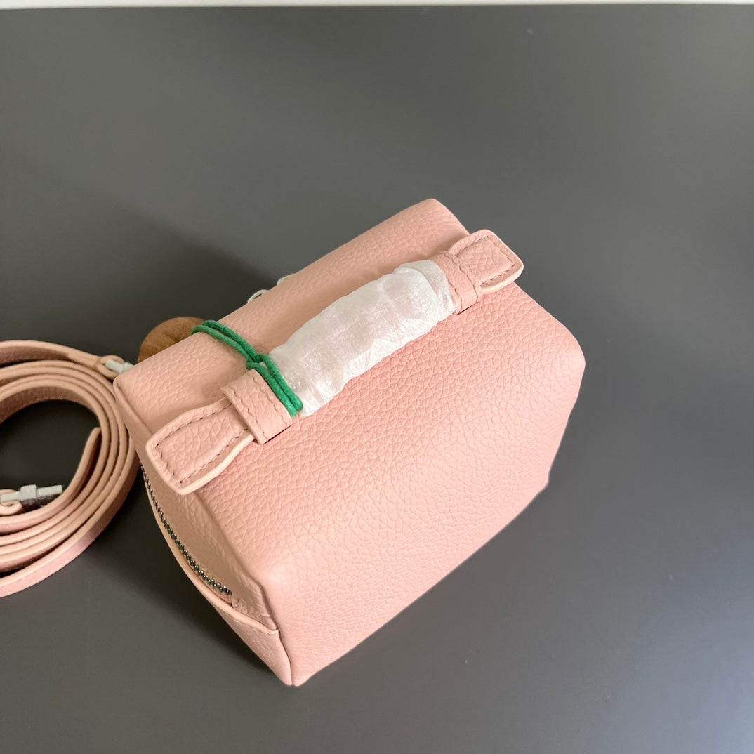 Loro Piana Extra Pocket L12 in Pink Pastel Calfskin with Silver Hardware Bag