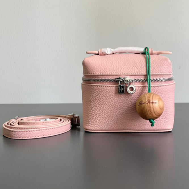 Loro Piana Extra Pocket L12 in Pink Pastel Calfskin with Silver Hardware Bag