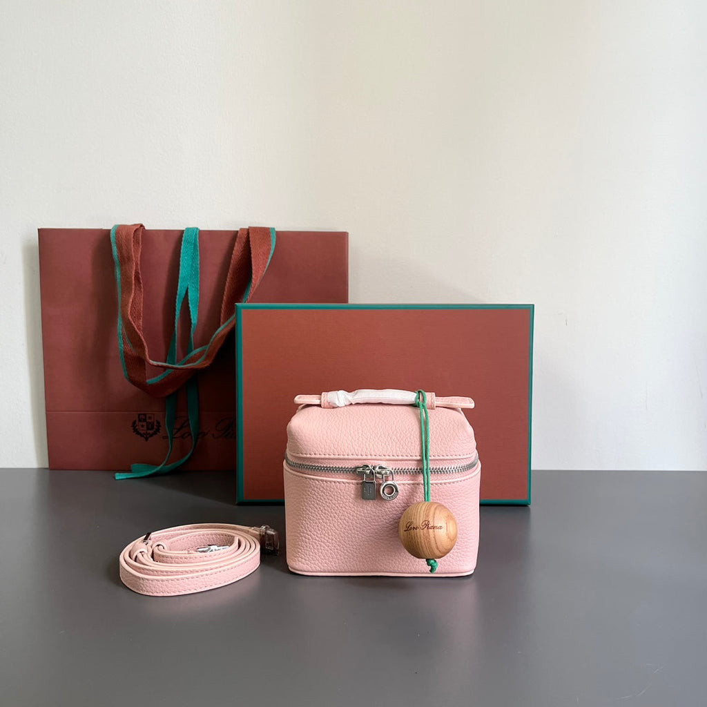 Loro Piana Extra Pocket L12 in Pink Pastel Calfskin with Silver Hardware Bag