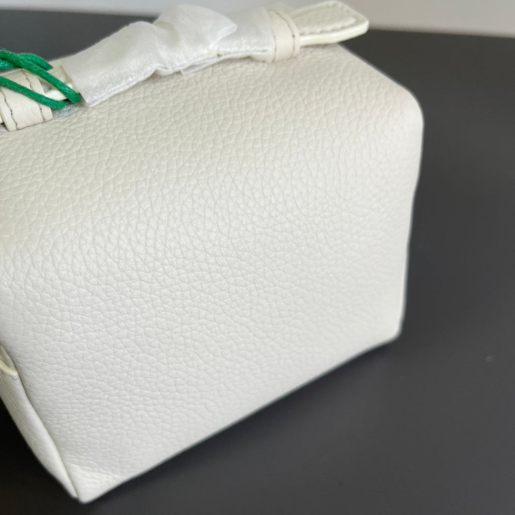 Loro Piana Extra Pocket L12 in White Grained Calfskin with Silver Hardware Bag