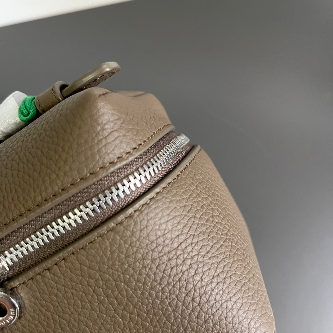 Loro Piana Extra Pocket L12 in Coffee Brown Calfskin with Silver Hardware Bag