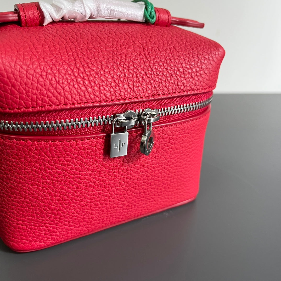 Loro Piana Extra Pocket L12 in Crimson Red Calfskin with Silver Hardware Bag