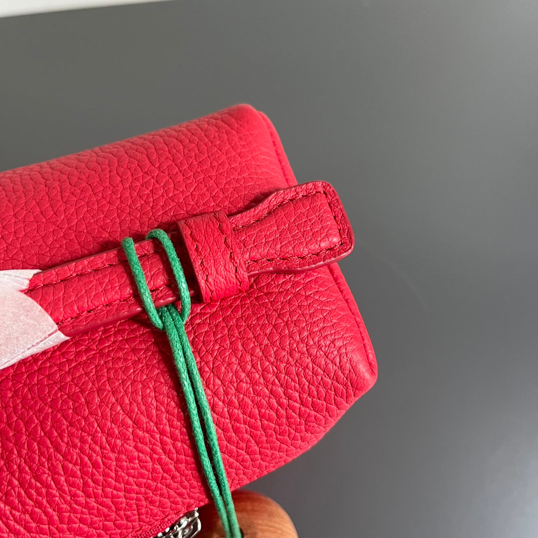 Loro Piana Extra Pocket L12 in Crimson Red Calfskin with Silver Hardware Bag
