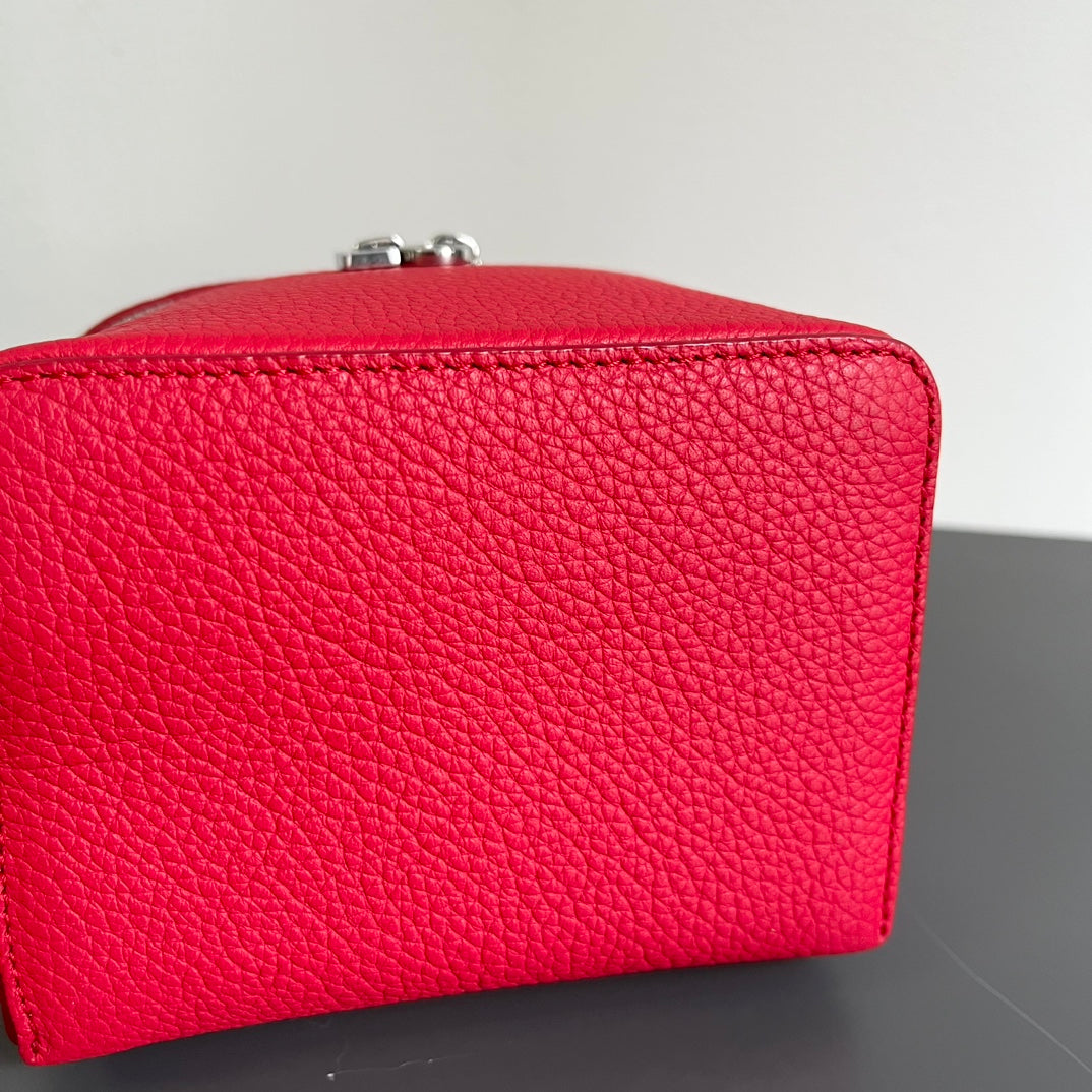 Loro Piana Extra Pocket L12 in Crimson Red Calfskin with Silver Hardware Bag