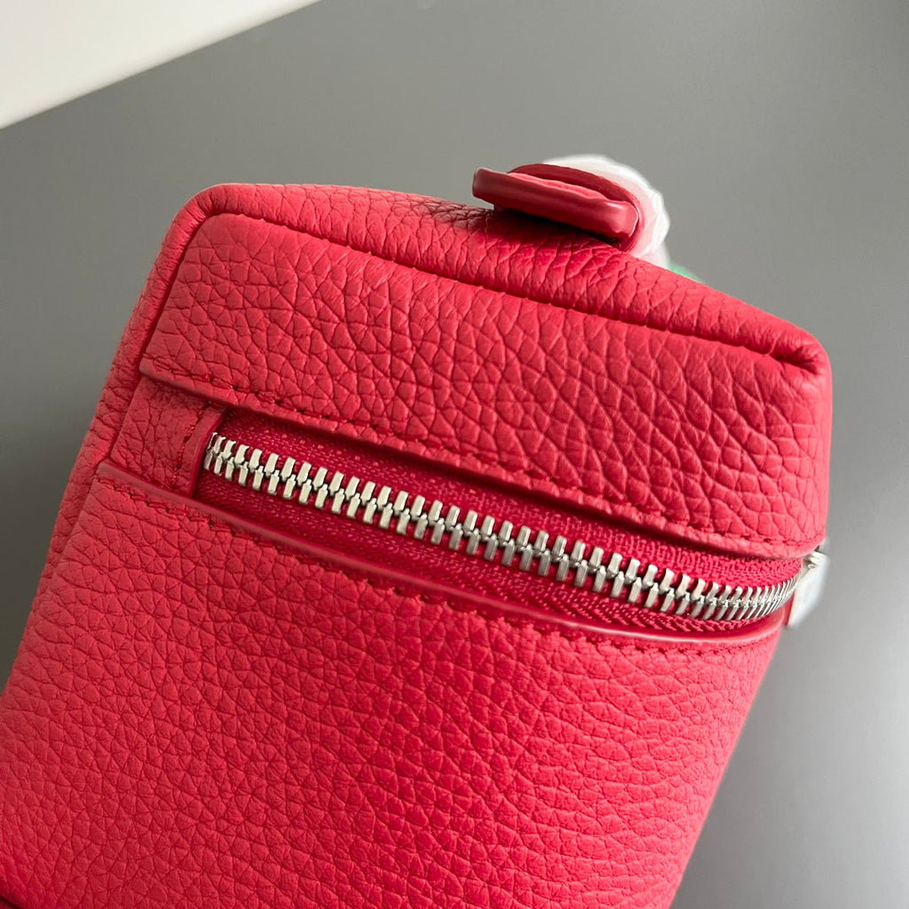 Loro Piana Extra Pocket L12 in Crimson Red Calfskin with Silver Hardware Bag