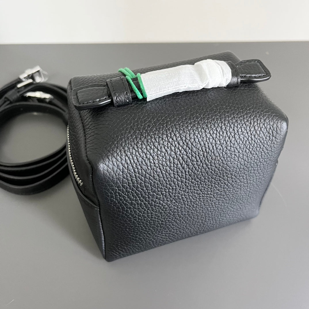 Loro Piana Extra Pocket L12 in Black Calfskin with Silver Hardware Bag