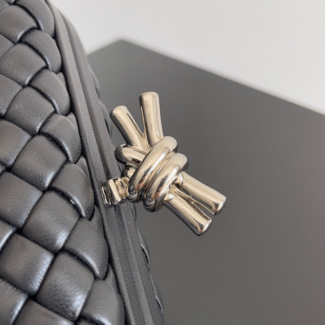 Bottega Veneta Classic Knot 20 in Black Lambskin Bag