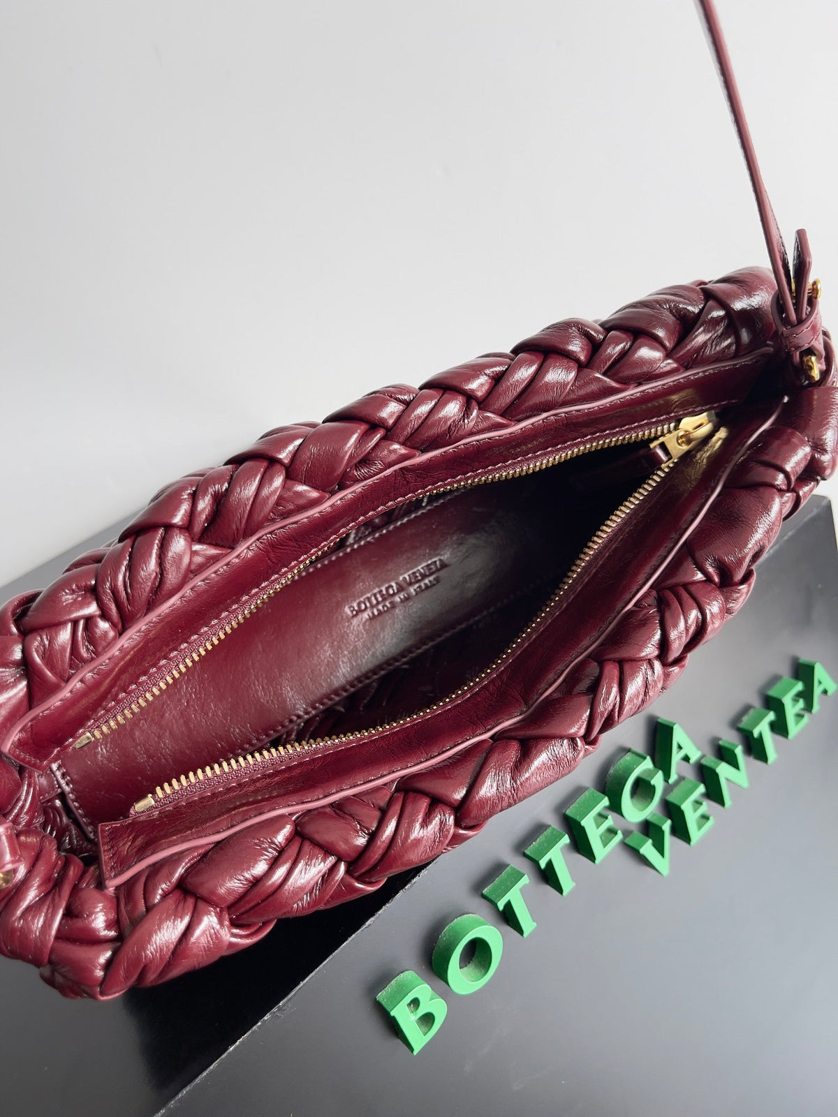Bottega Veneta Kelimero Cha-Cha Clutch 28.5 in Burgundy Lambskin