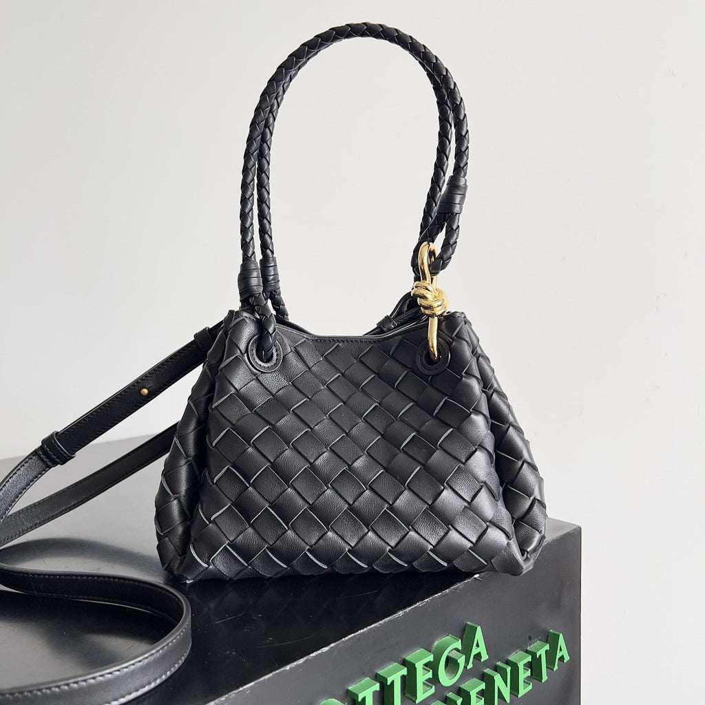 Bottega Veneta Bv Small Parachute 21 Black Lambskin Ghw Bag