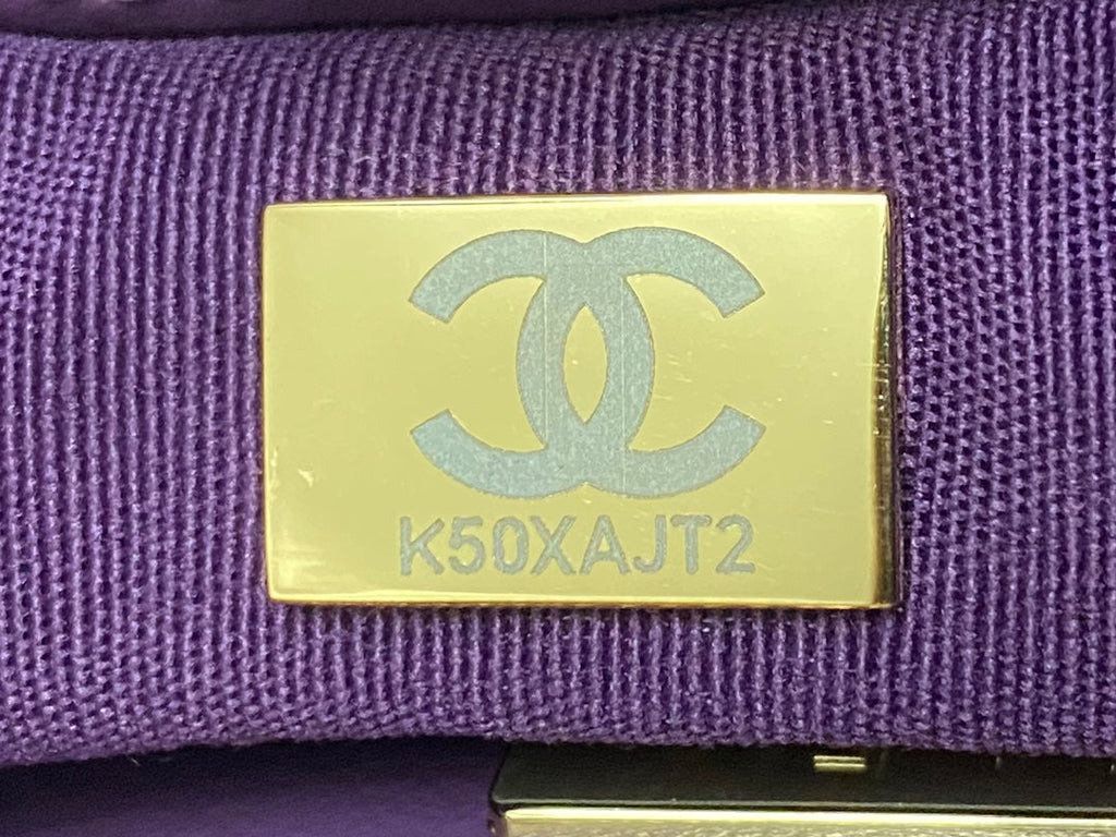 Chanel Mini 23 Shopping Bag in Violet Purple Calfskin