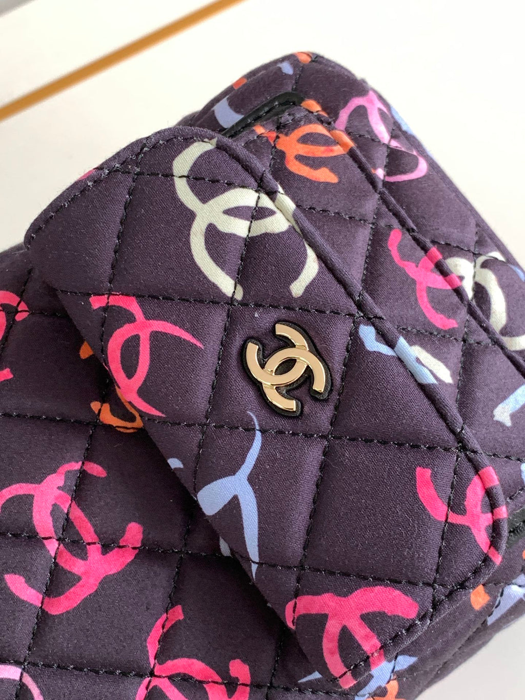Chanel Classic Mini 18 Backpack Colorful Wool Cotton Mixed Fibers Gold Tone Metal