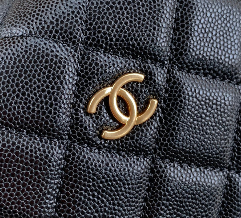 Chanel Mini 19 Clutch with Strap in Black Calfskin