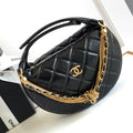 Chanel 16 Mini Pouch in Black Grained Calfskin and Gold Metal