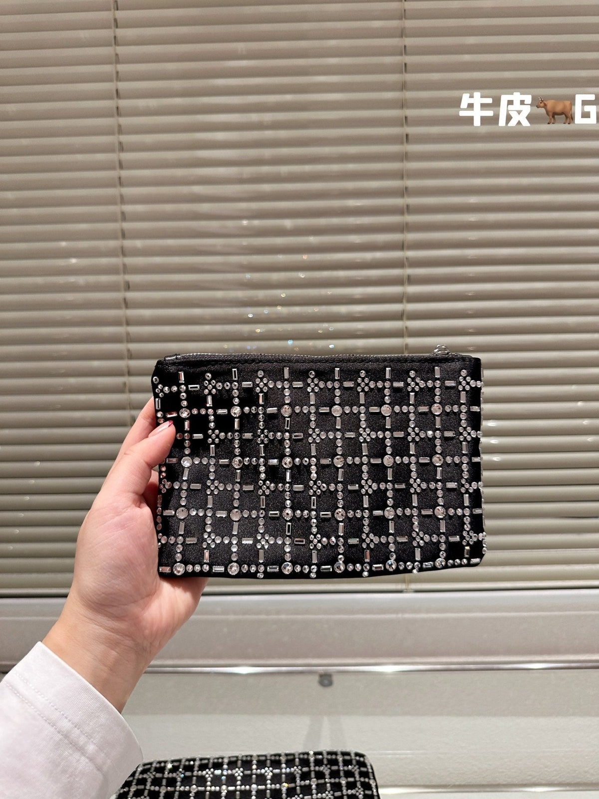 Crystal Tote 24 Bag in Black Calfskin