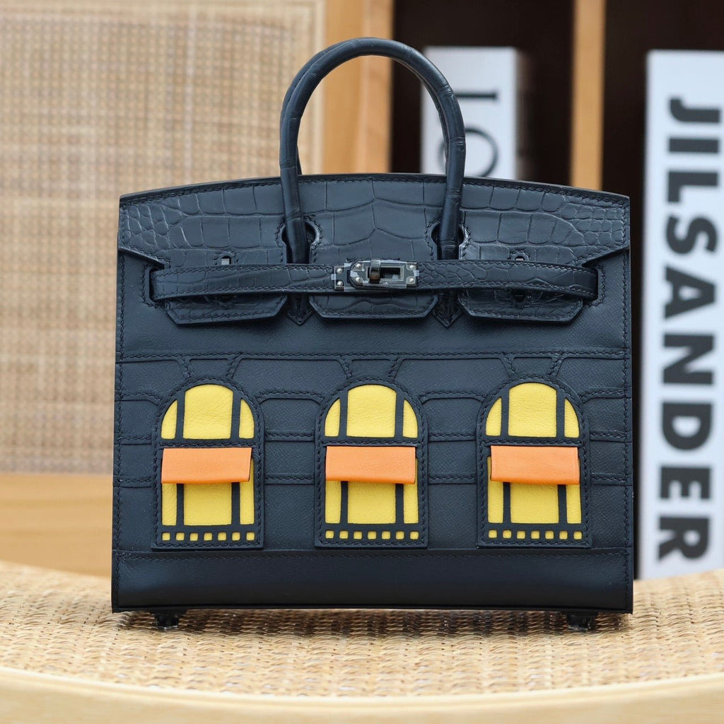 Hermes Birkin Faubourg Touch 20 in Black Calfskin with Silver Hardware Bag