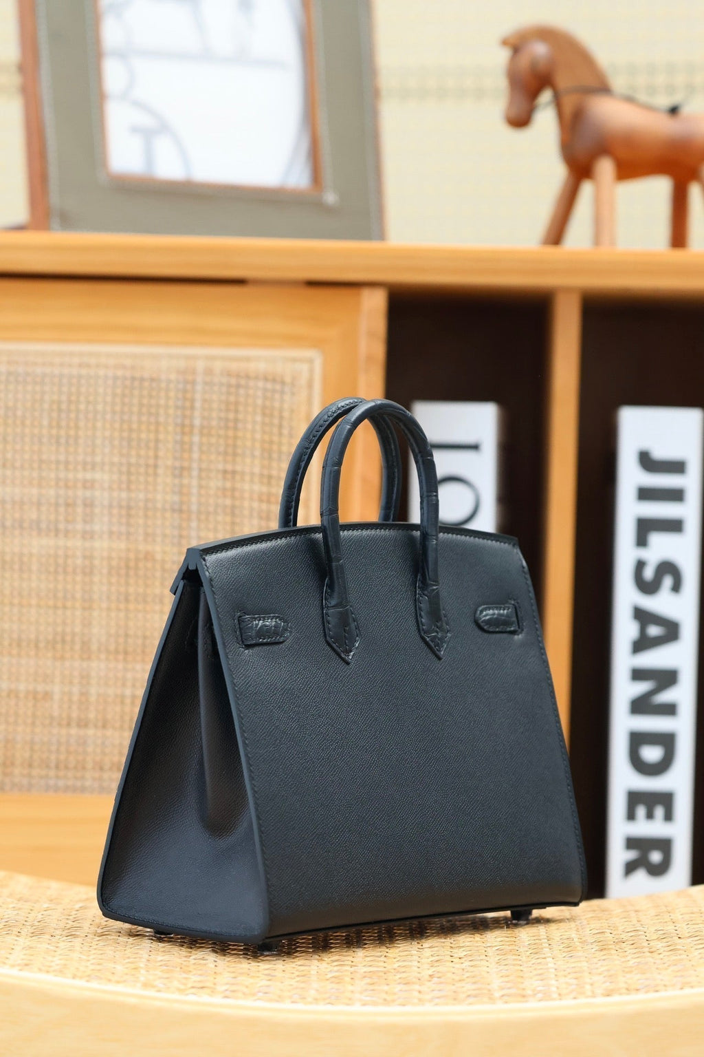 Hermes Birkin Faubourg Touch 20 in Black Calfskin with Silver Hardware Bag
