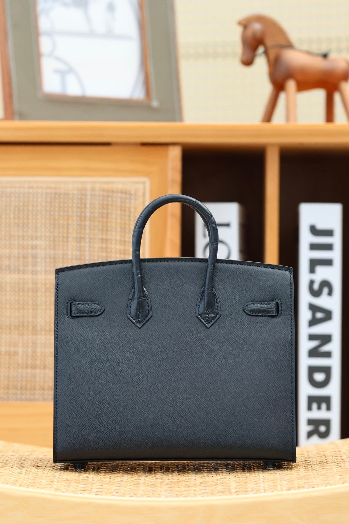 Hermes Birkin Faubourg Touch 20 in Black Calfskin with Silver Hardware Bag