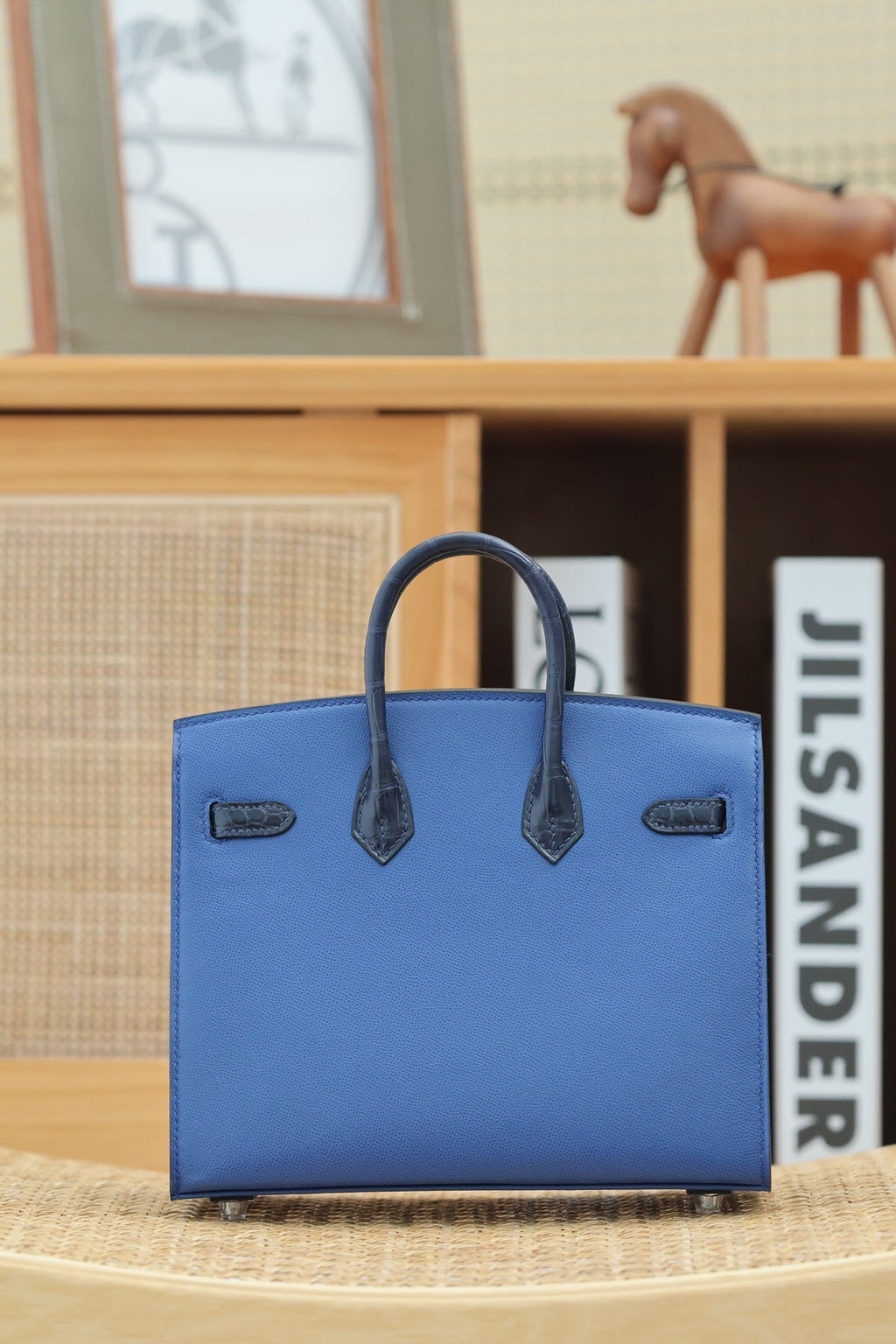 Hermes Birkin Faubourg Touch 20 in Navy Mix Classic Blue Calfskin with Silver Hardware Bag