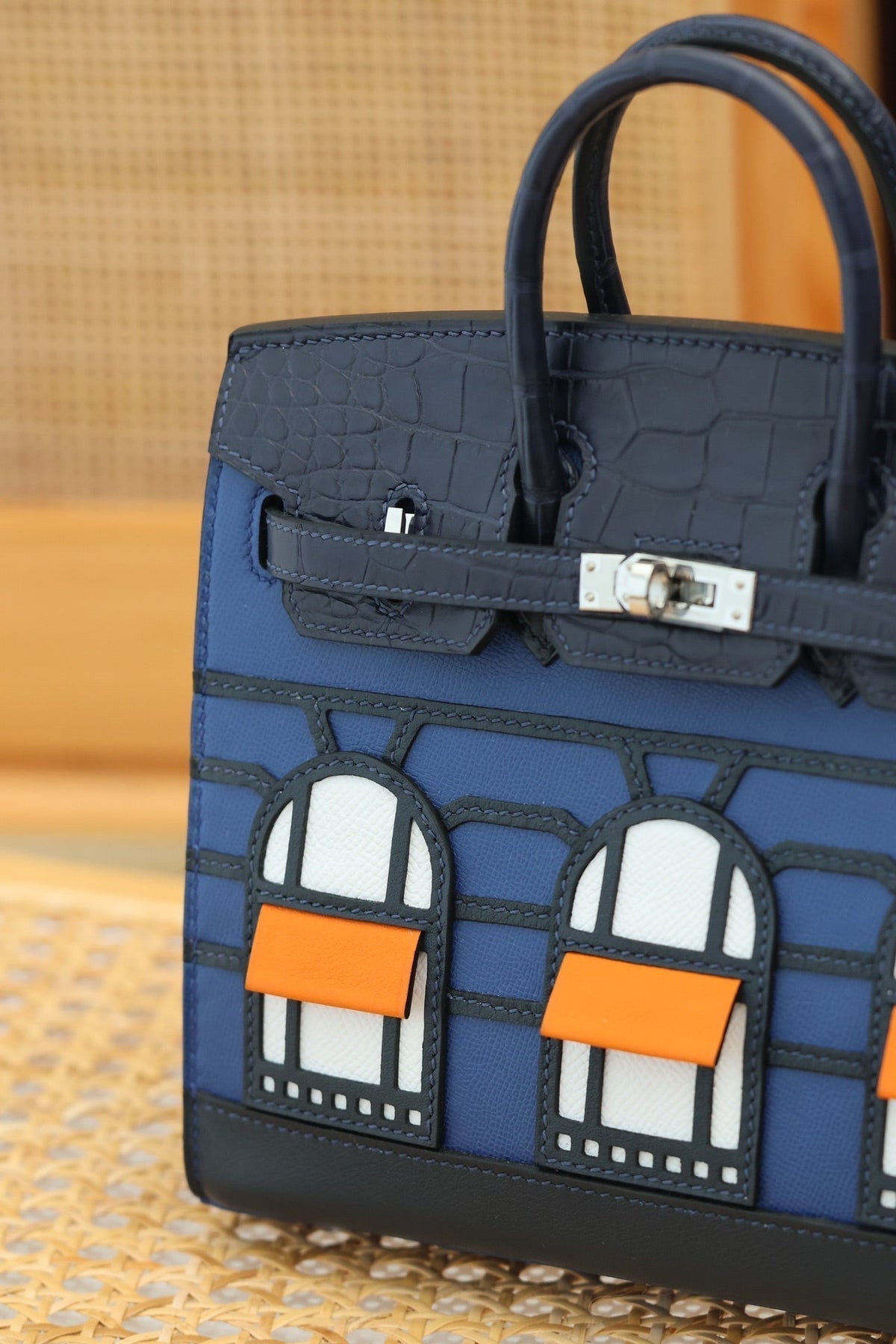 Hermes Birkin Faubourg Touch 20 in Navy Mix Classic Blue Calfskin with Silver Hardware Bag