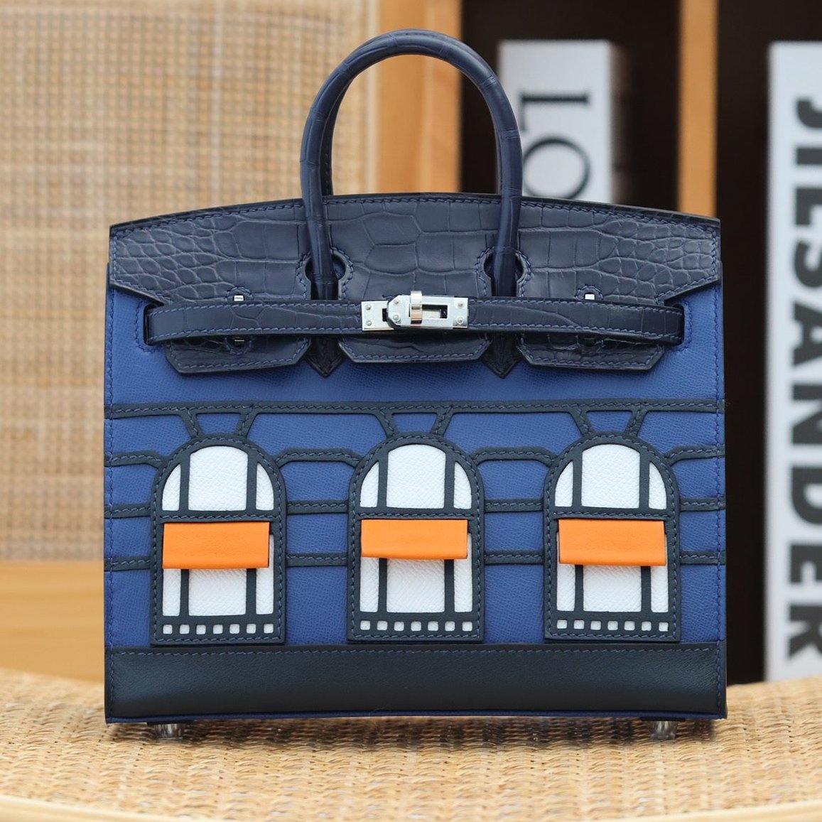 Hermes Birkin Faubourg Touch 20 in Navy Mix Classic Blue Calfskin with Silver Hardware Bag