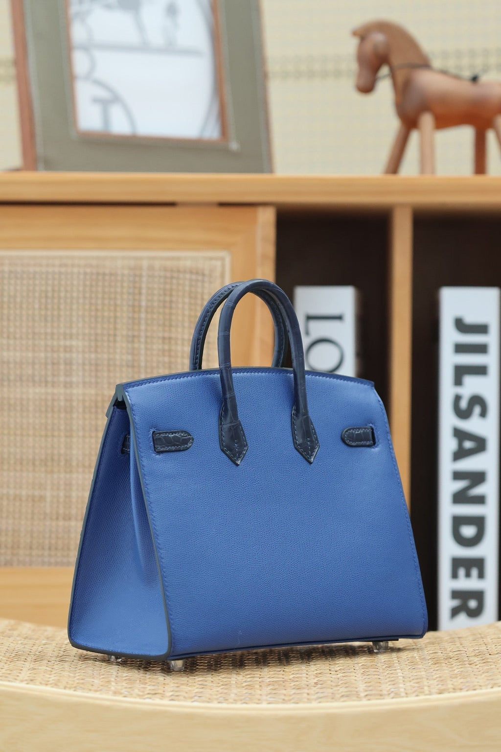 Hermes Birkin Faubourg Touch 20 in Navy Mix Classic Blue Calfskin with Silver Hardware Bag