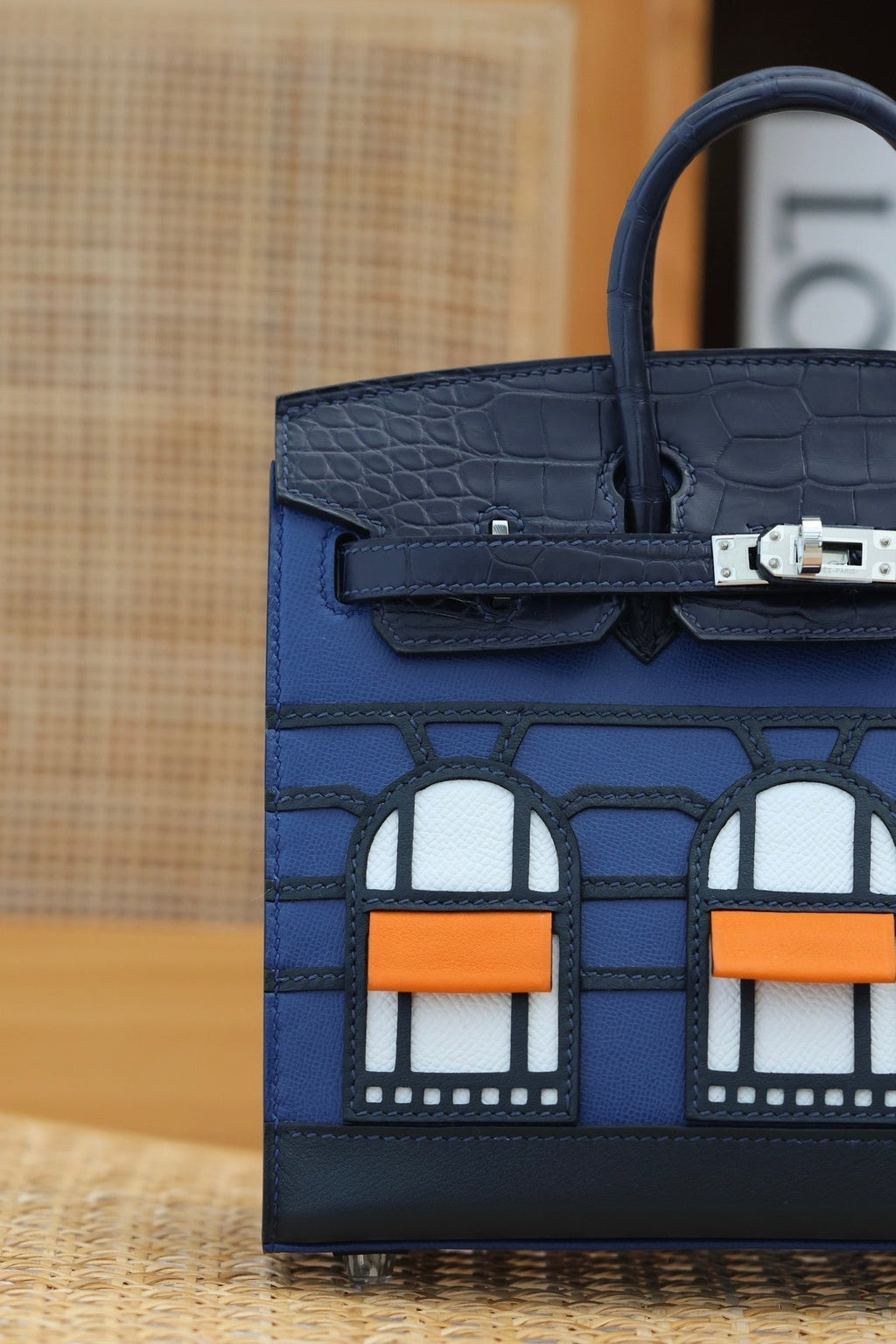 Hermes Birkin Faubourg Touch 20 in Navy Mix Classic Blue Calfskin with Silver Hardware Bag