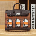 Hermes Birkin Faubourg Touch 20 in Chocolate Mix Bronze Brown Calfskin with Silver Hardware Bag