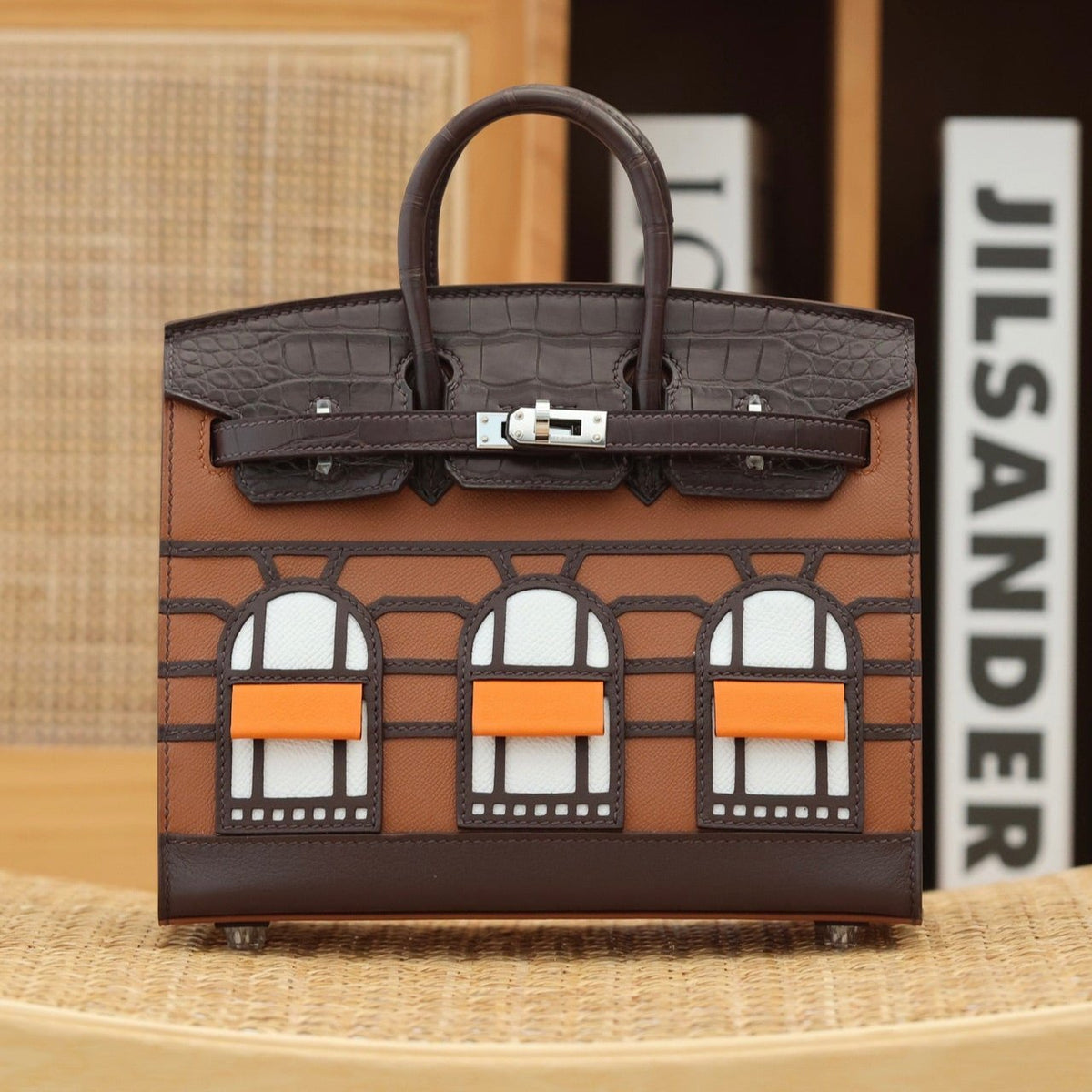 Hermes Birkin Faubourg Touch 20 in Chocolate Mix Bronze Brown Calfskin with Silver Hardware Bag
