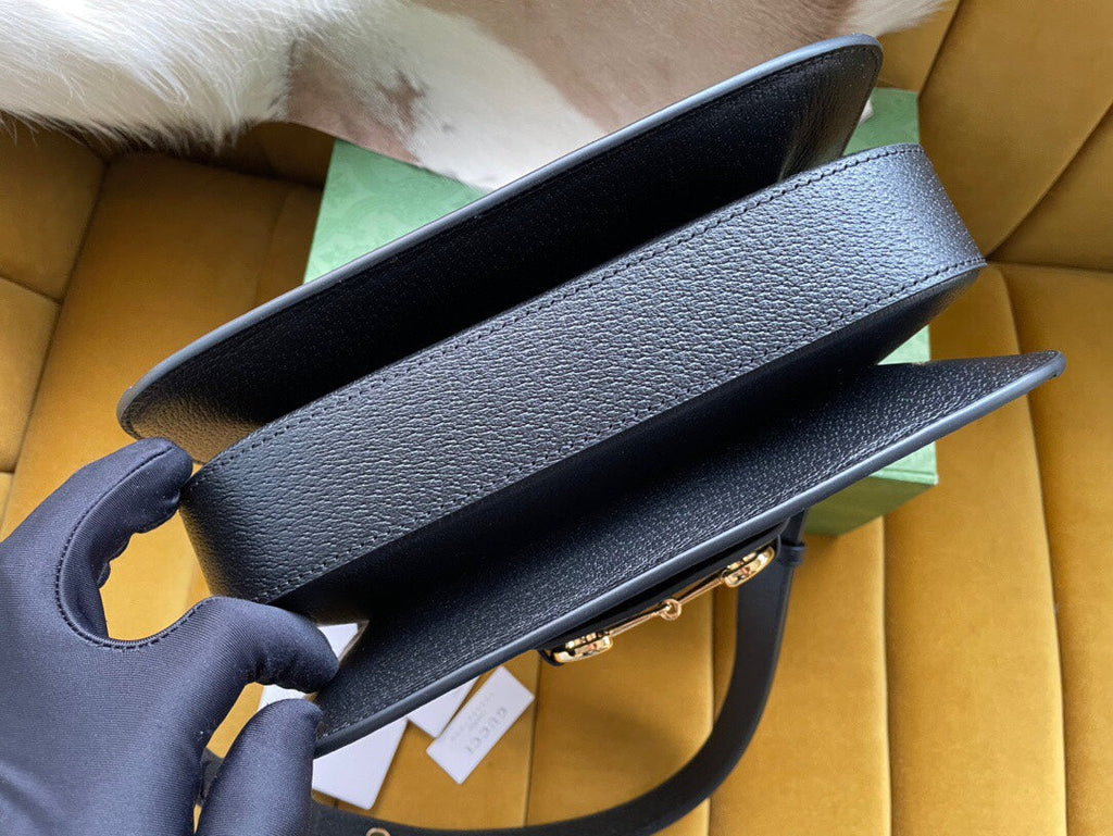 Gucci Horsebit 1955 Mini Bag 25 in Black Denim