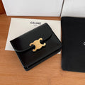 Celine 25S Business Card Holder 10 in Black Triomphe Canvas and Calfskin