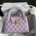 Chanel Vintage Kelly 25S 19 cm in Purple Lambskin with Gold Hardware Bag