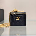Chanel 25S Mini Vanity Bag 11 cm in Black Lambskin with Gold Hardware