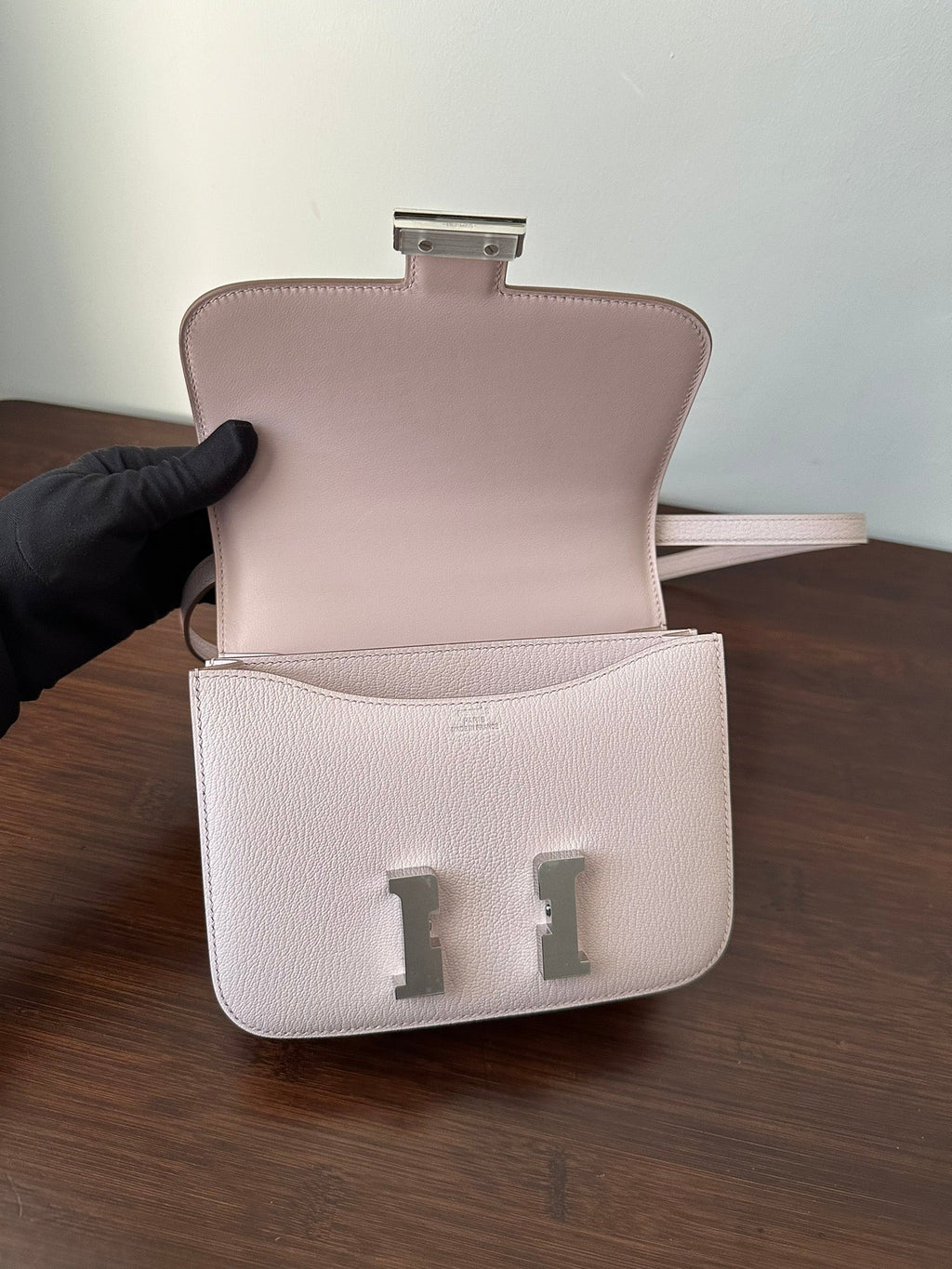 Hermes Constance 18 Light Pink Chevre Silver Hardware Bag
