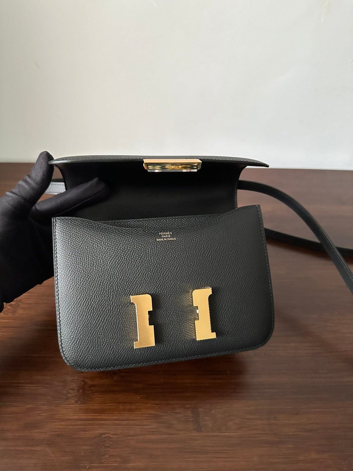 Hermes Constance 18 Black Epsom Gold Hardware Bag