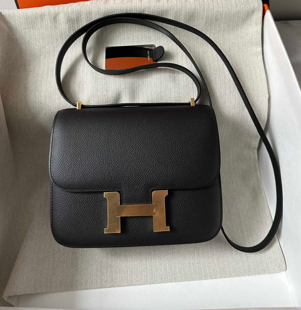 Hermes Constance 18 Black Epsom Gold Hardware Bag