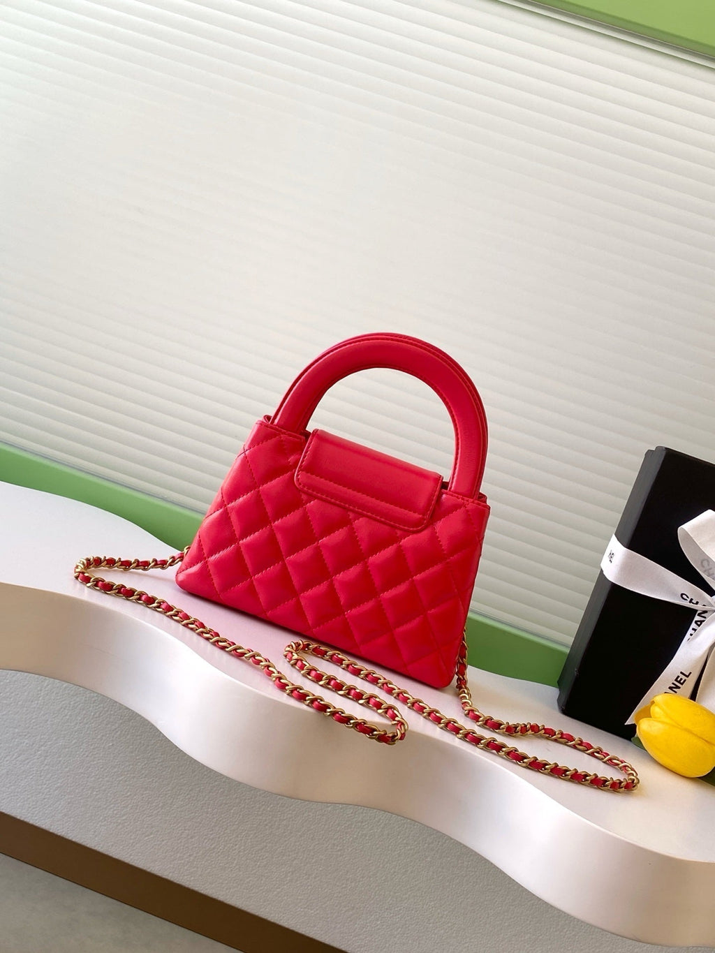 Chanel 25S Mini Kelly Bag 19 in Red Lambskin with Gold Hardware