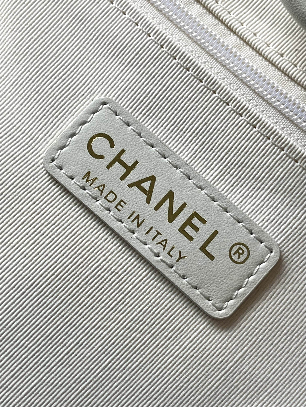 Chanel 25S Shopping Bag 35 in Cream White and Yellow Canvas
