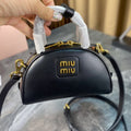 Half - Moon Bag 18 in Black Calfskin