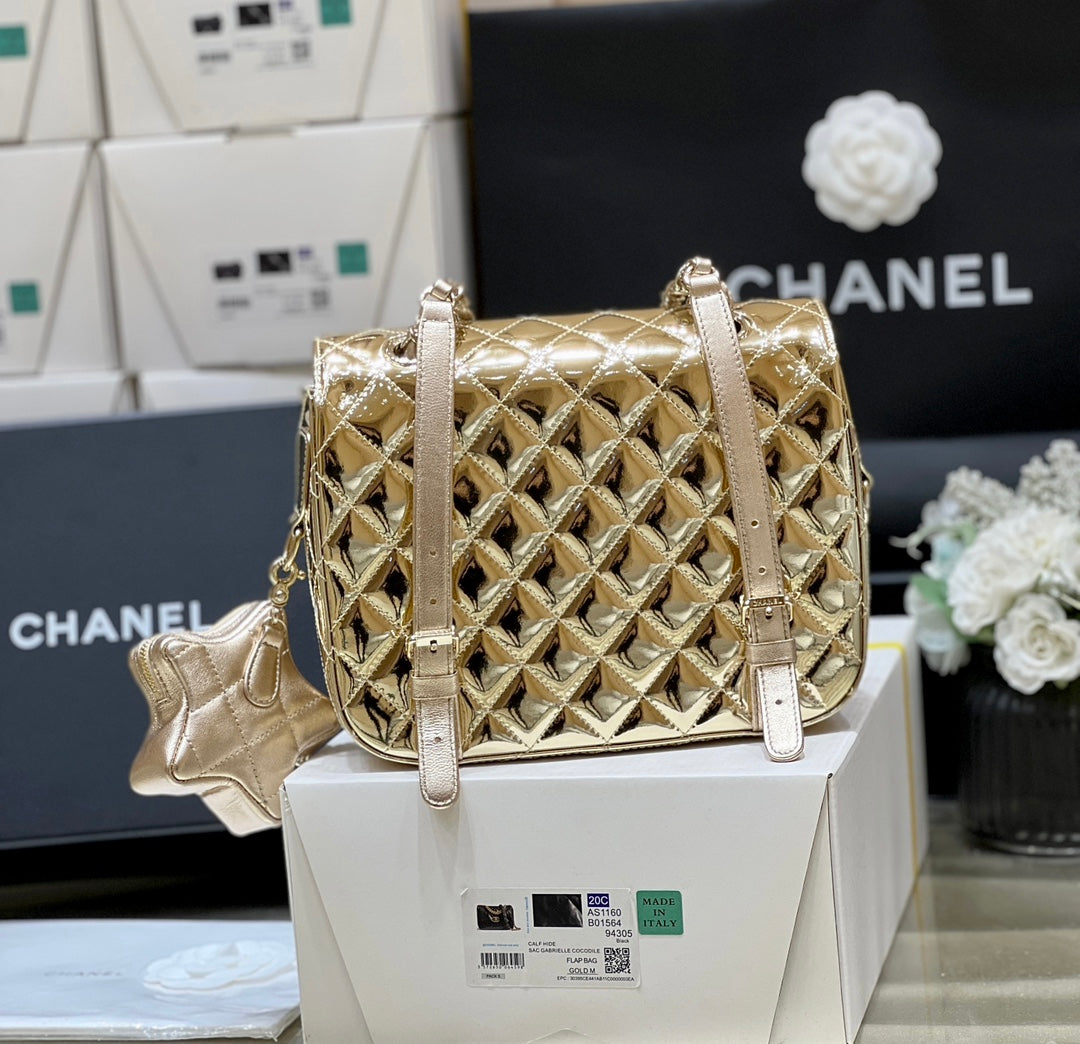 Chanel 25S Star Gold 23 in Metallic Gold Calfskin Bag
