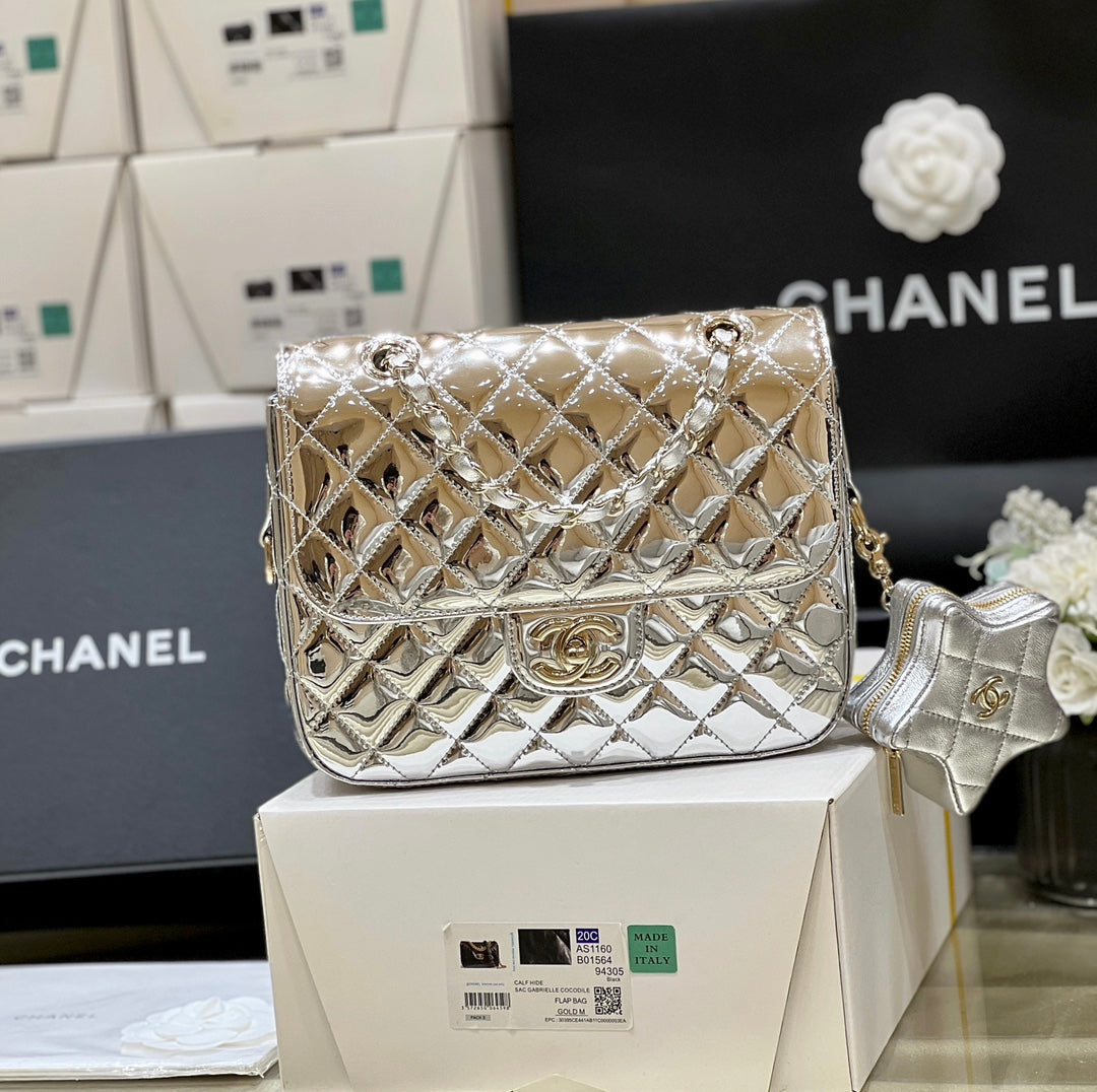 Chanel 25S Star Silver 23 in Metallic Silver Calfskin Bag