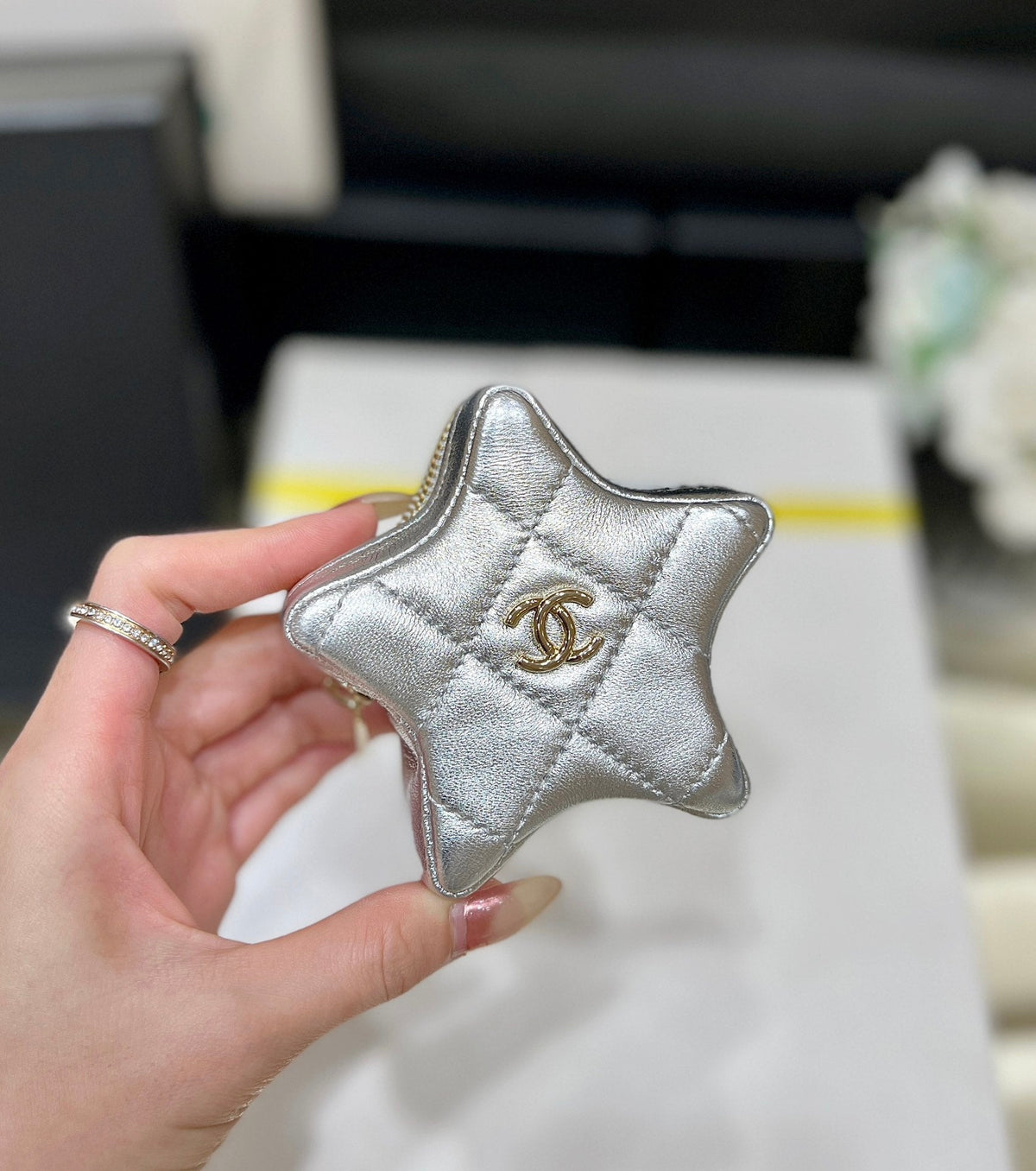 Chanel 25S Star Silver 23 in Metallic Silver Calfskin Bag