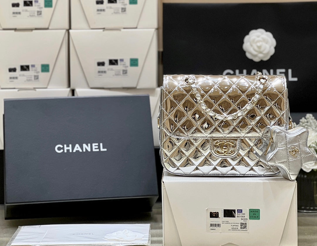 Chanel 25S Star Silver 23 in Metallic Silver Calfskin Bag
